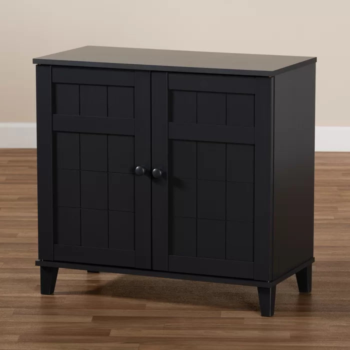 4 Shelves 12 Pair Shoe Storage Cabinet Provides Additional Storage Space