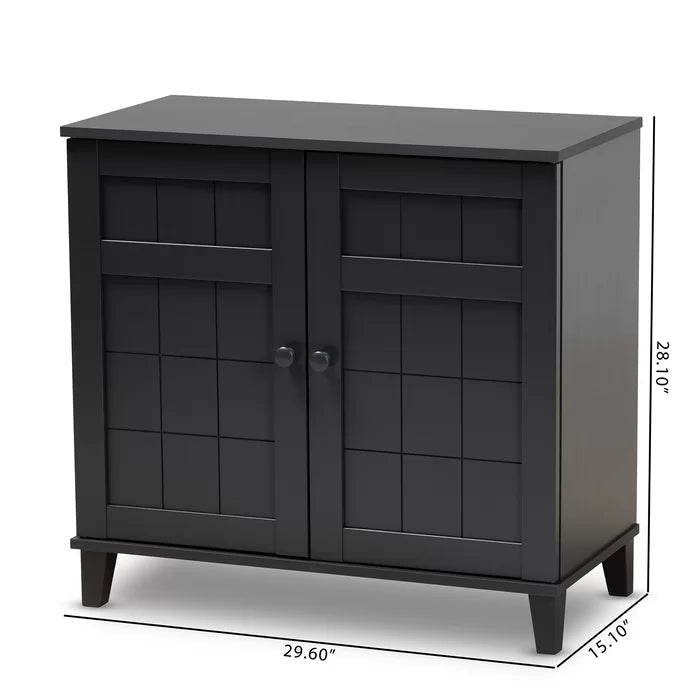 4 Shelves 12 Pair Shoe Storage Cabinet Provides Additional Storage Space