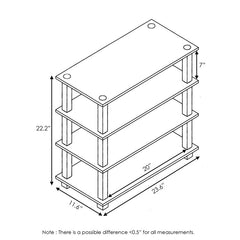 Light Cherry 12 Pair Stackable Shoe Rack Ideal For Mudrooms and Garages, this Shoe Storage Rack Offers A Convenient