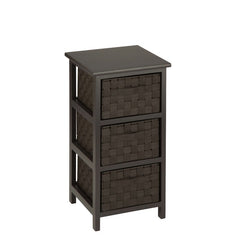 12" Storage Drawer Natural Wood Top Doubles Feels Three Woven Basket