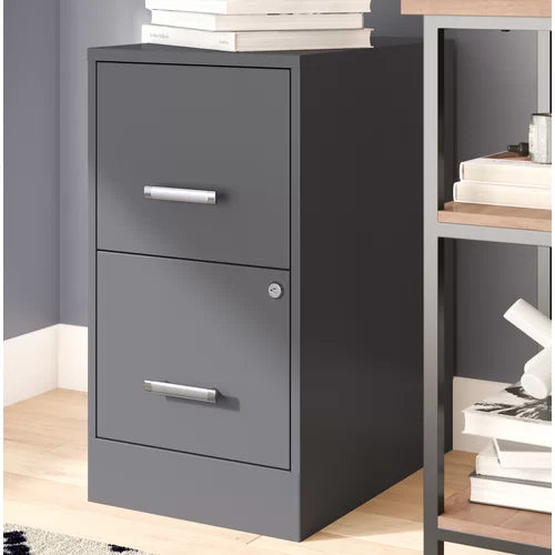 Charcoal 14.25'' Wide 2 -Drawer Steel Vertical Filing Cabinet Designed with Quality Rubber