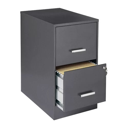 Charcoal 14.25'' Wide 2 -Drawer Steel Vertical Filing Cabinet Designed with Quality Rubber
