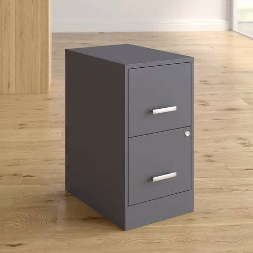 Charcoal 14.25'' Wide 2 -Drawer Steel Vertical Filing Cabinet Designed with Quality Rubber