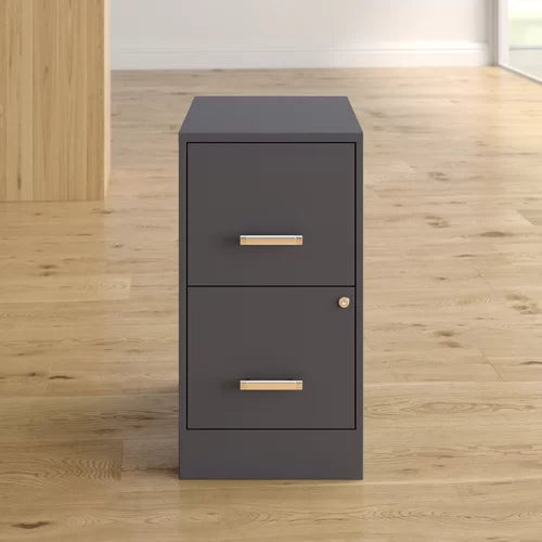Charcoal 14.25'' Wide 2 -Drawer Steel Vertical Filing Cabinet Designed with Quality Rubber