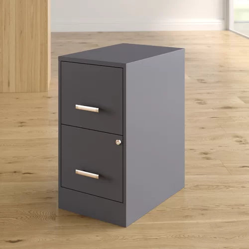 Charcoal 14.25'' Wide 2 -Drawer Steel Vertical Filing Cabinet Designed with Quality Rubber