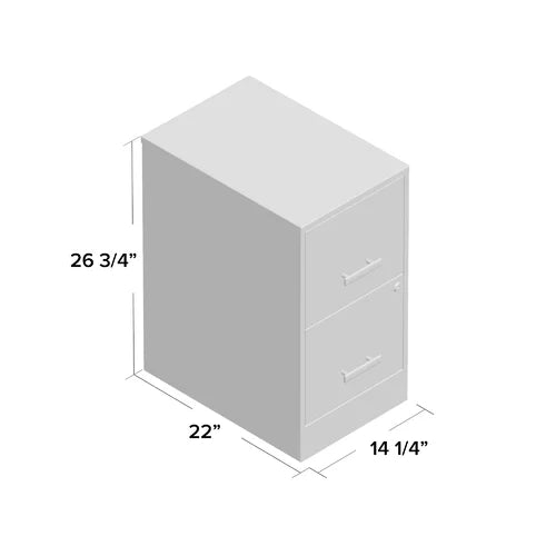 Charcoal 14.25'' Wide 2 -Drawer Steel Vertical Filing Cabinet Designed with Quality Rubber