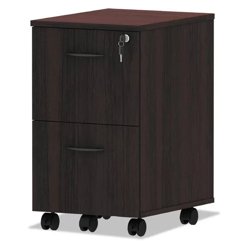 15.38'' Wide 2 Drawer Mobile Vertical Filing Cabinet Contemporary Classic Design