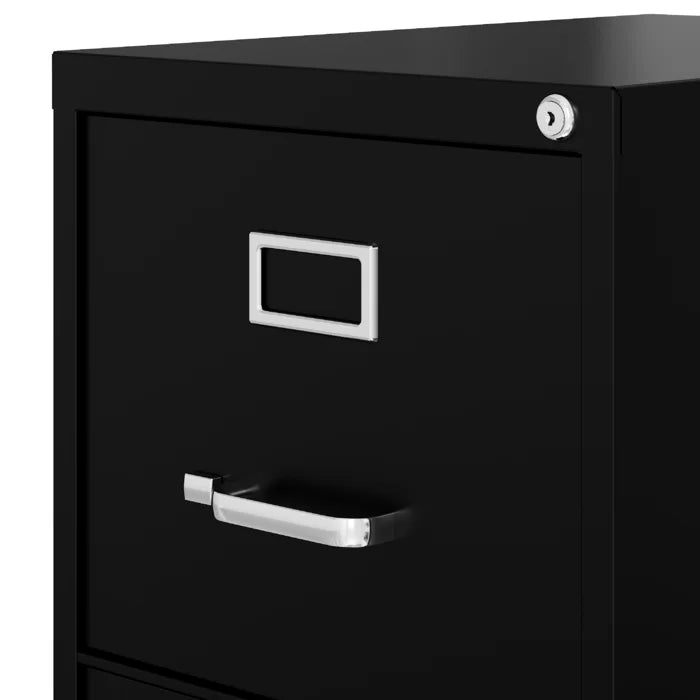 Black 15'' Wide 3 -Drawer Steel Vertical Filing Cabinet Keep Files Upright and Organized