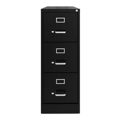Black 15'' Wide 3 -Drawer Steel Vertical Filing Cabinet Keep Files Upright and Organized
