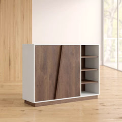 16 Pair Shoe Storage Cabinet Wide Tabletop for Additional Crafted from Engineered Wood