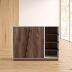 16 Pair Shoe Storage Cabinet Wide Tabletop for Additional Crafted from Engineered Wood
