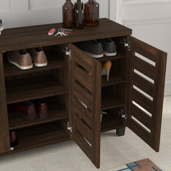 16 Pair Shoe Storage Cabinet 3 Doors Shoe Cabinet with 4 Layers of Shelves Provides Spacious Storage Spaces