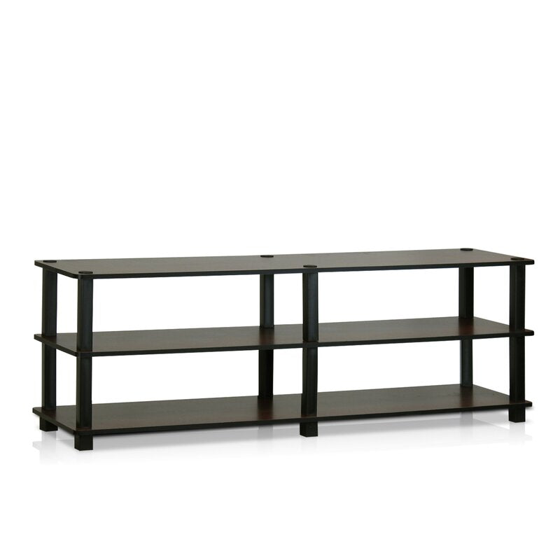 Dark Brown/Black 18 Pair Shoe Rack Wood and PVC Tubes
