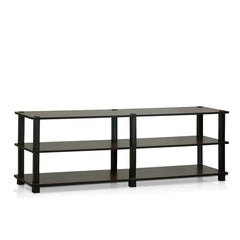 Dark Brown/Black 18 Pair Shoe Rack Wood and PVC Tubes