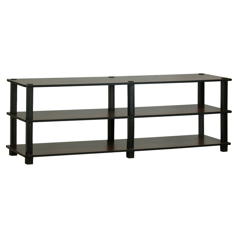 Dark Brown/Black 18 Pair Shoe Rack Wood and PVC Tubes