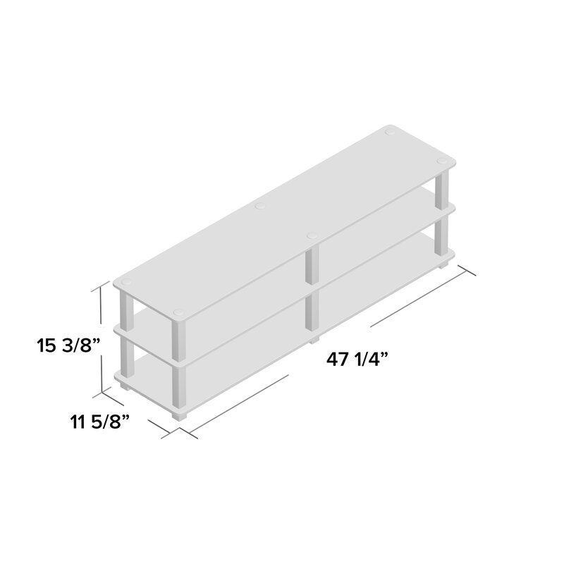 Dark Brown/Black 18 Pair Shoe Rack Wood and PVC Tubes