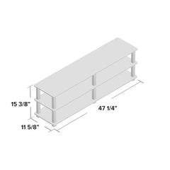 Dark Brown/Black 18 Pair Shoe Rack Wood and PVC Tubes
