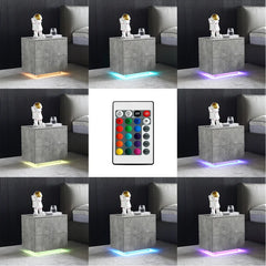 Gray Marble 19.7'' Tall 2 - LED lights Drawer Bachelor's Chest with Built-In Outlets