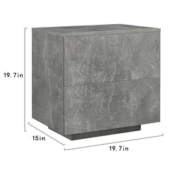 Gray Marble 19.7'' Tall 2 - LED lights Drawer Bachelor's Chest with Built-In Outlets