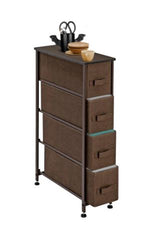 4 Drawers - Vertical Storage for Bedroom, Bathroom, Laundry, Closets - Brown