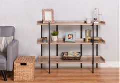 Modern Etagere Wood and Steel 3-Shelf Display Offer your Space Both Function and Style, with this Charming Three-Shelf Display