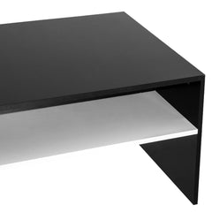 2 Tier Modern Rectangular Living Room Coffee Table - Black/White