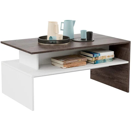 2-Tier Modern Console Table TV Stand Sofa Side Desk W/ Storage Shelf Living Room