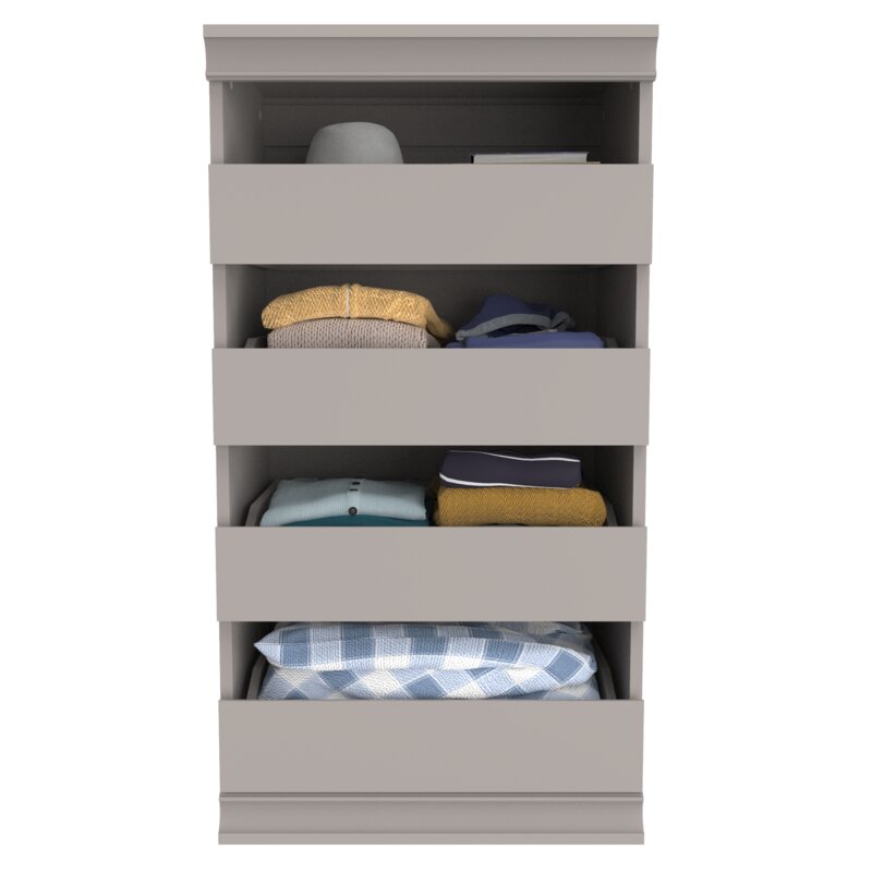 21.38" W Drawer Taupe Stackable Shelf Unit Offers Style and Versatility