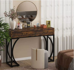 2 Drawers Sofa Table Console Table, 47.24" Hallway Table with Stable Metal Frame for Living Room - 47.24"L x 13.77"W x 35.43"H