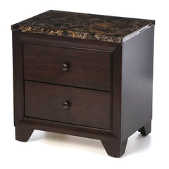 22.5'' Tall 2 - Drawer Nightstand in Cappuccino/Antique Brass