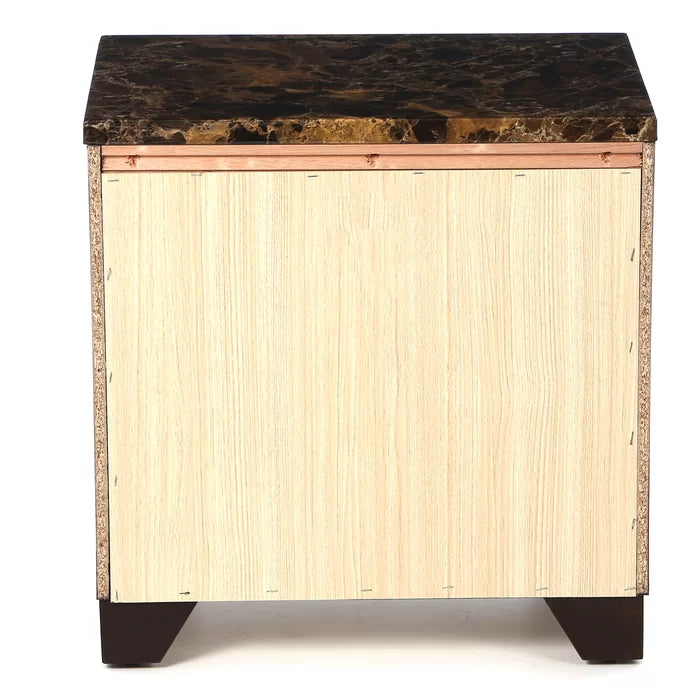 22.5'' Tall 2 - Drawer Nightstand in Cappuccino/Antique Brass
