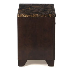 22.5'' Tall 2 - Drawer Nightstand in Cappuccino/Antique Brass