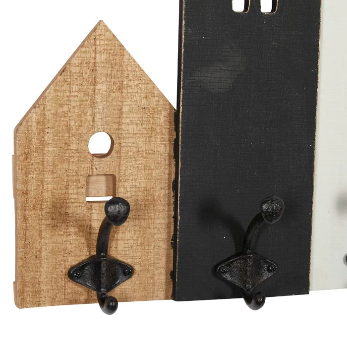23.23'' Wide 5 - Hook Wall Mounted Coat Rack in Black/Brown