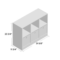 Espresso Brown 23.7'' H x 31.6'' W Cube Bookcase with Bins Indoor Design