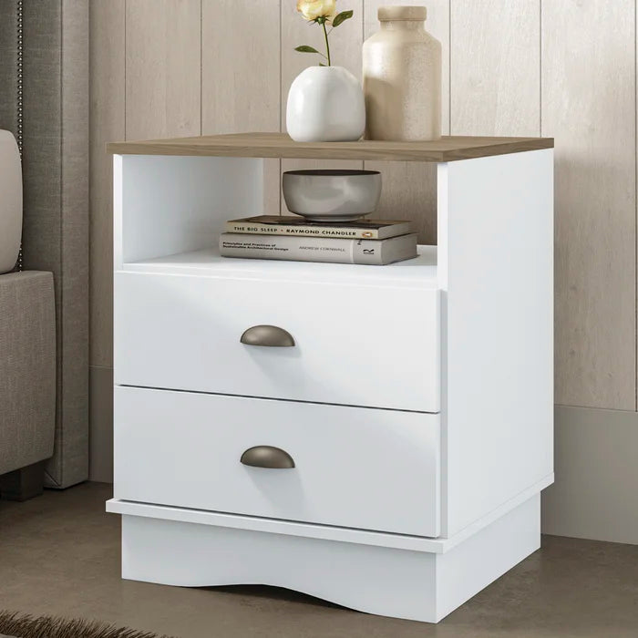 24.41'' Tall 2 - Drawer Nightstand in White Provide Storage Space
