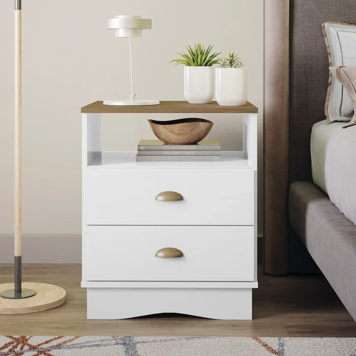 24.41'' Tall 2 - Drawer Nightstand in White Provide Storage Space