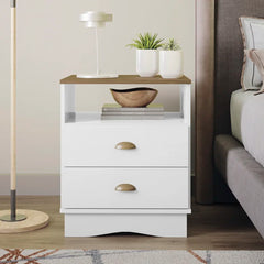 24.41'' Tall 2 - Drawer Nightstand in White Provide Storage Space