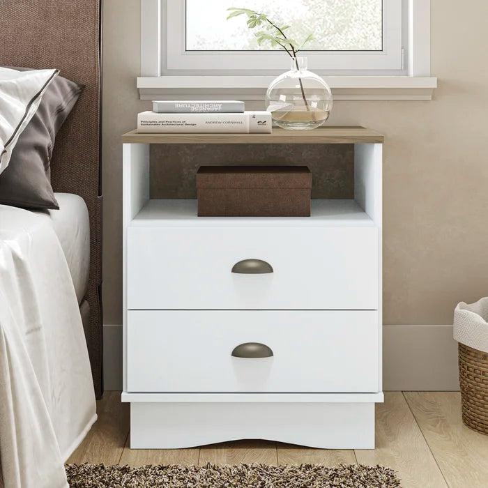 24.41'' Tall 2 - Drawer Nightstand in White Provide Storage Space