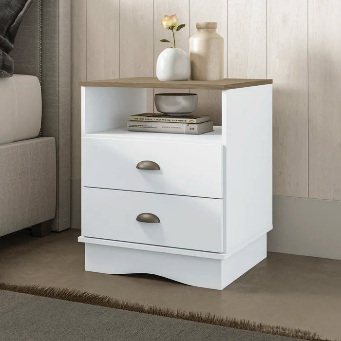 24.41'' Tall 2 - Drawer Nightstand in White Provide Storage Space