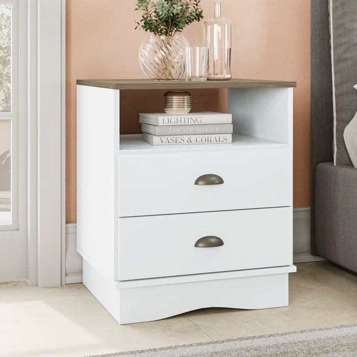 24.41'' Tall 2 - Drawer Nightstand in White Provide Storage Space