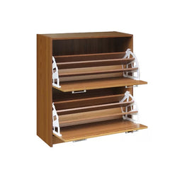 Light Walnut 24 Pair Shoe Storage Cabinet Perfect For Pair Shoe Organize