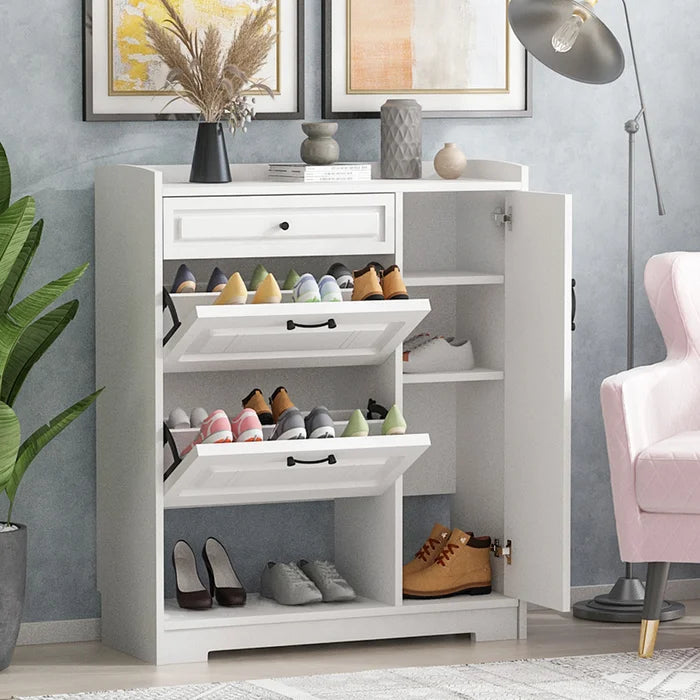 24 Pair Shoe Storage Cabinet Multifunctional Shoe Cabinet Perfect Organize