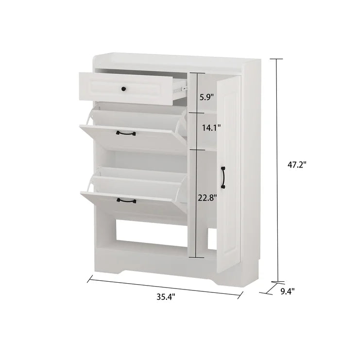 24 Pair Shoe Storage Cabinet Multifunctional Shoe Cabinet Perfect Organize