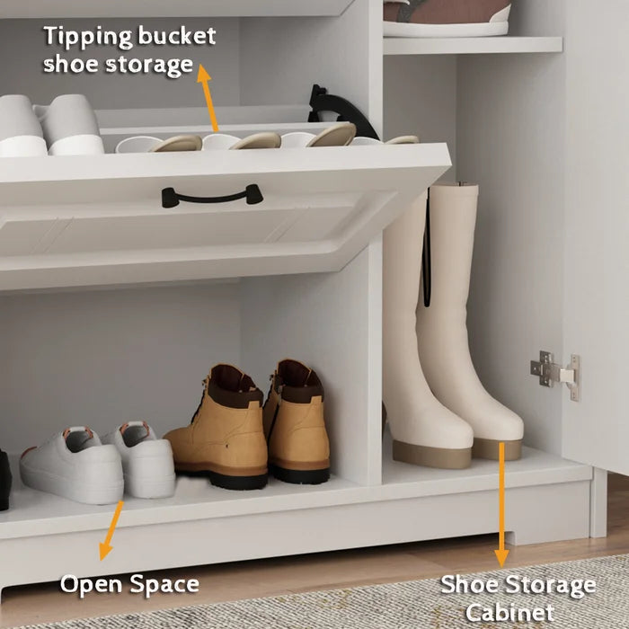24 Pair Shoe Storage Cabinet Multifunctional Shoe Cabinet Perfect Organize