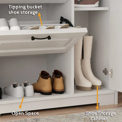 24 Pair Shoe Storage Cabinet Multifunctional Shoe Cabinet Perfect Organize
