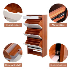 Pair Shoe Storage Cabinet 3 Tier And One Storage Up To 24 Pair Shoe Storage