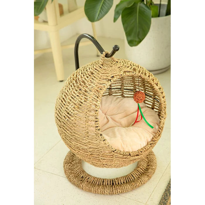 Wicker cat deals bed basket