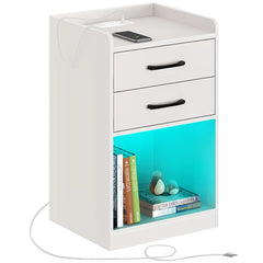 White 25.2'' Tall 2 - Drawer Nightstand Perfect for Bedside
