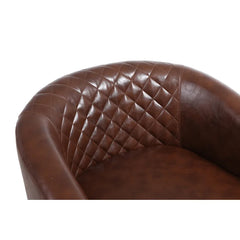 Brown Faux Leather 25.2'' Wide Club Chair Removable Seat Cushion Perfect Comfortable for Relaxation