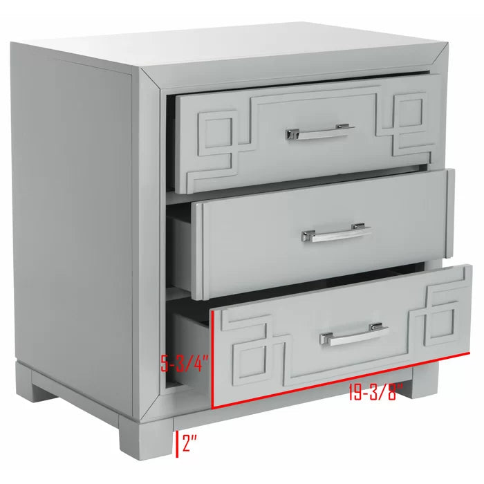 25'' Tall 3 - Drawer Solid Wood Nightstand Perfect Adding Storage Space